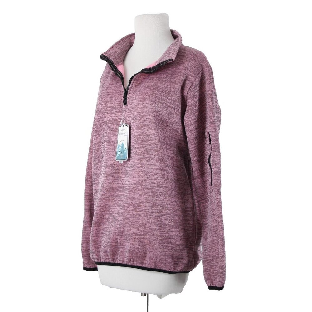 Jackson Hole Space Dye Sz L Pink Mauve Black 1/4 Zip Outerwear Sweater